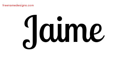 Jaime Handwritten Name Tattoo Designs
