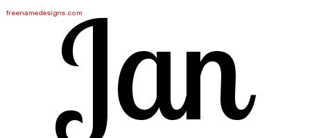 Jan Handwritten Name Tattoo Designs