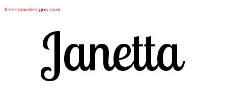 Janetta Handwritten Name Tattoo Designs