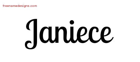 Janiece Handwritten Name Tattoo Designs