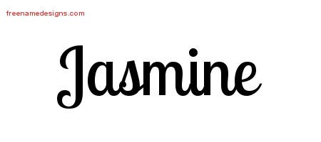 Jasmine Handwritten Name Tattoo Designs