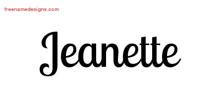 Handwritten Name Tattoo Designs Jeanette Free Download - Free Name Designs