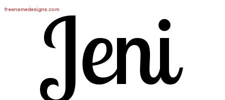 Jeni Handwritten Name Tattoo Designs