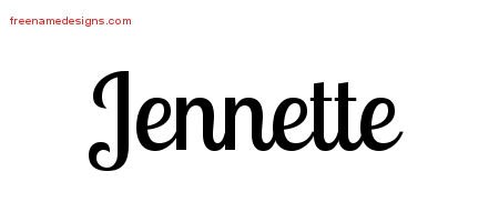 Jennette Handwritten Name Tattoo Designs