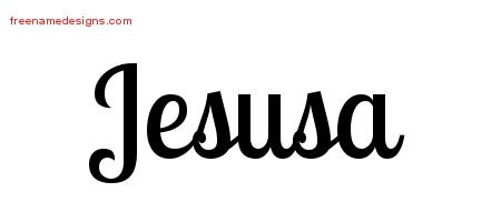 Jesusa Handwritten Name Tattoo Designs