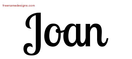 Joan Handwritten Name Tattoo Designs