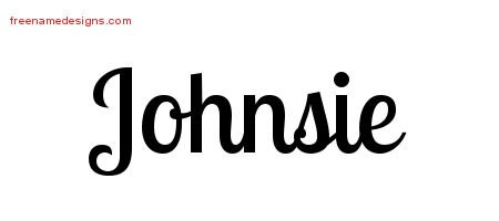 Johnsie Handwritten Name Tattoo Designs