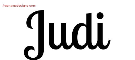 Judi Handwritten Name Tattoo Designs