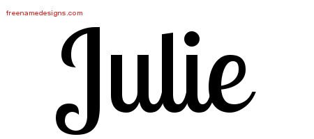 Julie Handwritten Name Tattoo Designs