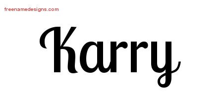 Karry Handwritten Name Tattoo Designs