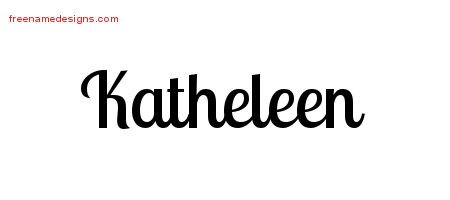 Katheleen Handwritten Name Tattoo Designs