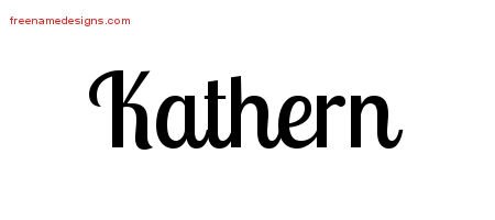 Kathern Handwritten Name Tattoo Designs