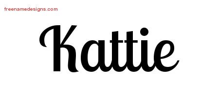 Kattie Handwritten Name Tattoo Designs