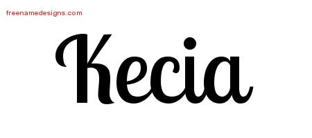 Kecia Handwritten Name Tattoo Designs