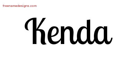 Kenda Handwritten Name Tattoo Designs