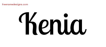 Kenia Handwritten Name Tattoo Designs