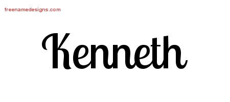 Kenneth Handwritten Name Tattoo Designs
