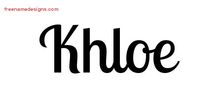 Handwritten Name Tattoo Designs Khloe Free Download - Free Name Designs