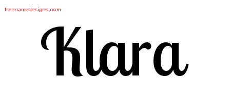 Klara Handwritten Name Tattoo Designs