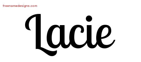 Lacie Handwritten Name Tattoo Designs