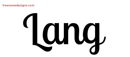 Lang Handwritten Name Tattoo Designs