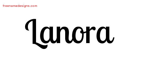 Lanora Handwritten Name Tattoo Designs