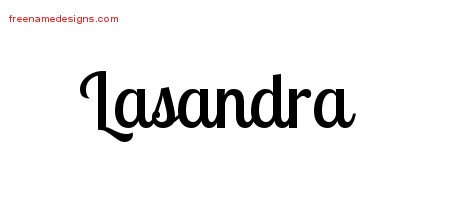 Lasandra Handwritten Name Tattoo Designs