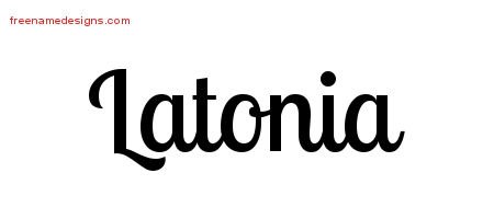 Latonia Handwritten Name Tattoo Designs