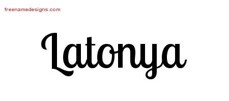 Latonya Handwritten Name Tattoo Designs