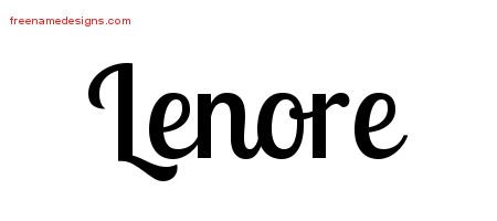 Lenore Handwritten Name Tattoo Designs