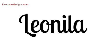 Leonila Handwritten Name Tattoo Designs