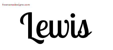 Lewis Handwritten Name Tattoo Designs
