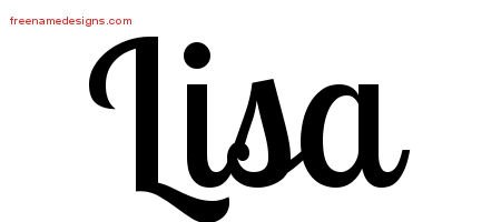 Lisa Handwritten Name Tattoo Designs