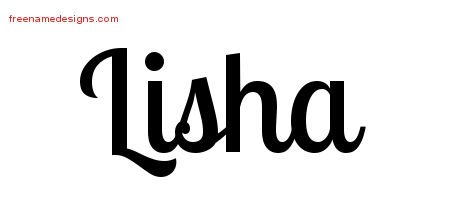Lisha Handwritten Name Tattoo Designs