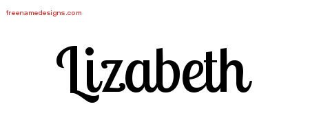 Lizabeth Handwritten Name Tattoo Designs