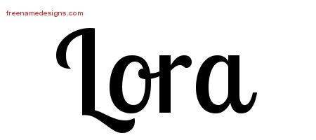 Lora Handwritten Name Tattoo Designs