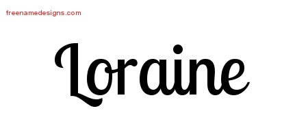 Loraine Handwritten Name Tattoo Designs