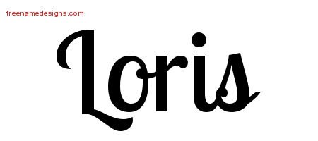 Loris Handwritten Name Tattoo Designs