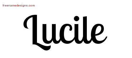 Lucile Handwritten Name Tattoo Designs