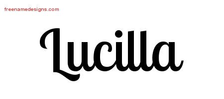Lucilla Handwritten Name Tattoo Designs