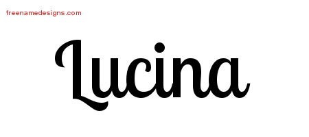 Lucina Handwritten Name Tattoo Designs