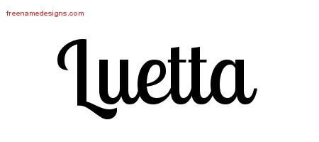 Luetta Handwritten Name Tattoo Designs