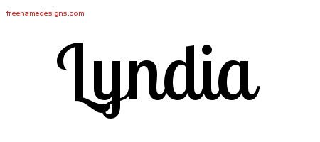 Lyndia Handwritten Name Tattoo Designs