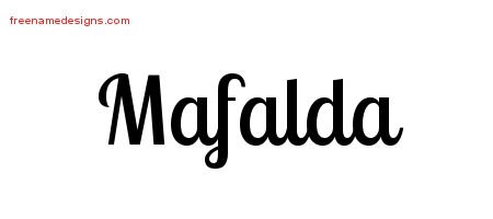 Mafalda Handwritten Name Tattoo Designs