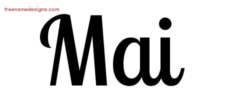 Mai Handwritten Name Tattoo Designs