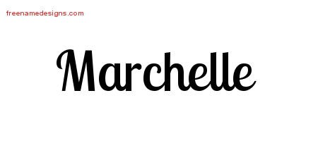 Marchelle Handwritten Name Tattoo Designs