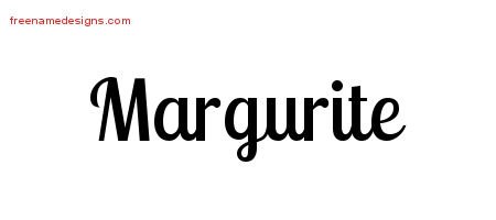 Margurite Handwritten Name Tattoo Designs