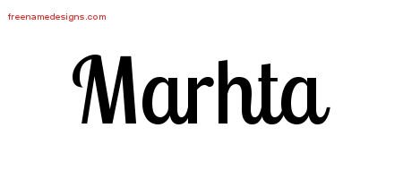 Marhta Handwritten Name Tattoo Designs