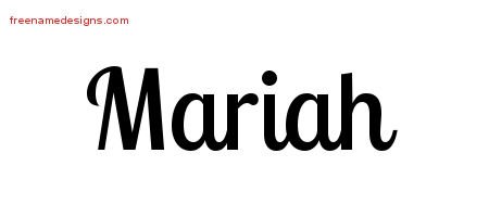 Mariah Handwritten Name Tattoo Designs