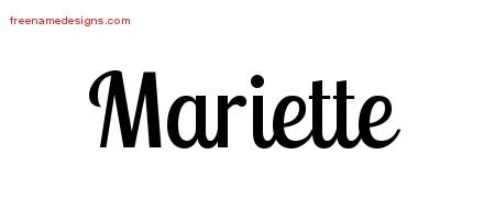 Mariette Handwritten Name Tattoo Designs